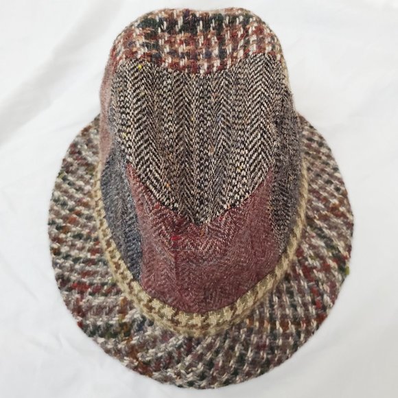 Jonathan Richard Mens Bucket Hat 100% Wool Donegal Tweed Patchwork M - Picture 3 of 8
